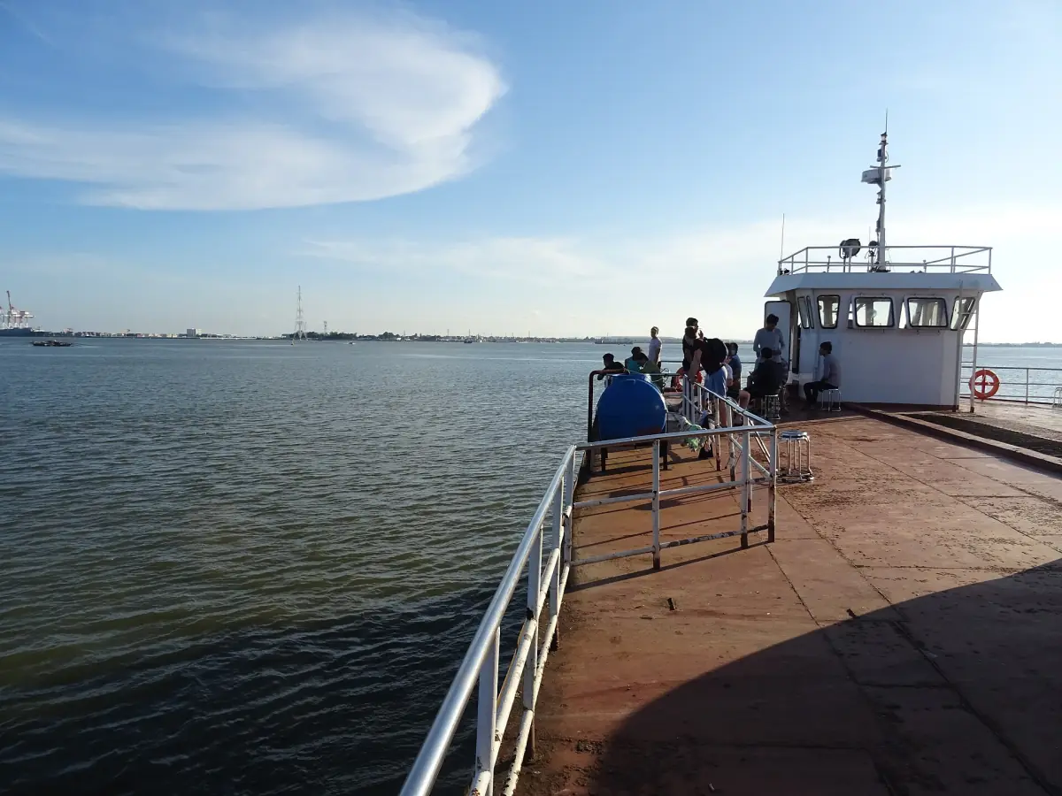 On deck of a ferry near Cat Hai